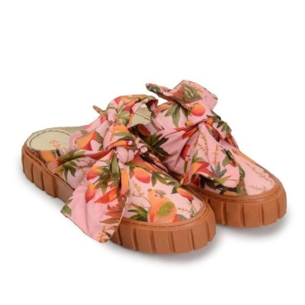 FARM RIO Womens Mango Trees Mule Sneaker With Bow EUA 9 / EUR 40